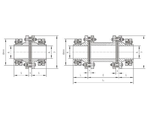 DJM、SJM型鎖緊盤式單型彈性膜片聯(lián)軸器